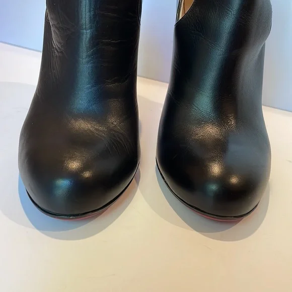 Christian Louboutin Heels Black Leather Booties EU 38.5 - Picture 8 of 8